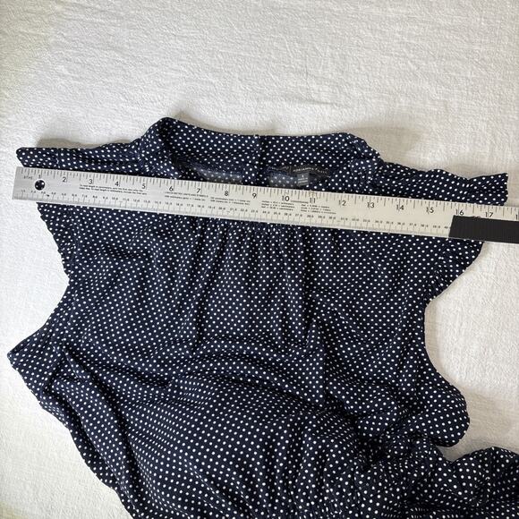 Adrianna Pappell Polka Dot Wide Leg Ruffle Neck Jumpsuit Small - Picture 13 of 15